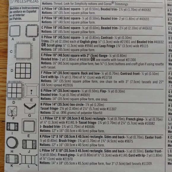 Vintage Pillows Sewing Pattern Throw Toss Cushions Simplicity 5685 UNCUT - Picture 5 of 9